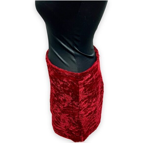 Forever 21 burgundy red faux fur miniskirt y2k vintage sz L. - Picture 7 of 12